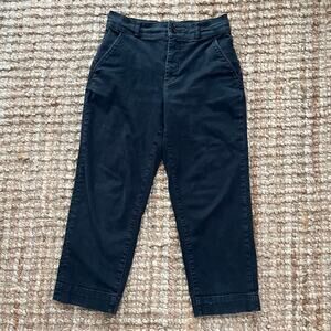 Everlane Organic Cotton Straight Leg Pants Black Size 6 High Rise Minimalist